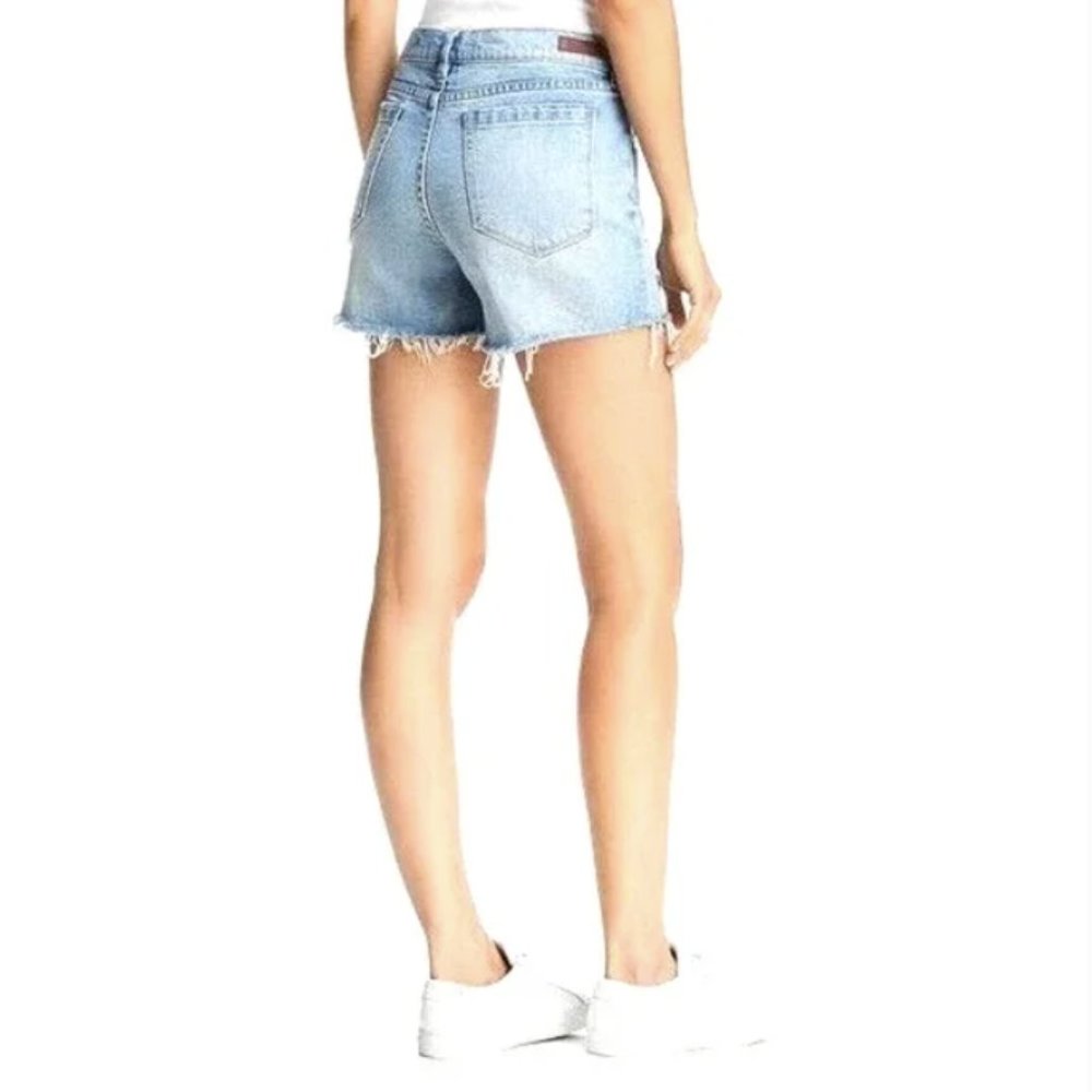 Blank NYC The Fulton Roll Up Frayed Hem Denim Short Size 28